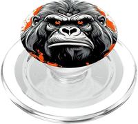 Mad gorilla Monkey ape face with a serious look PopSockets PopGrip for MagSafe