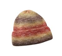 Mad Hat Men Women Winter Thicken Windproof Rainbow Embroidery Knitted Winter Fashion Hats Raccoon Warm Outdoor Ski Cap Trim Hat Tie Dye Cap with Fleece Neck Ear Warmer