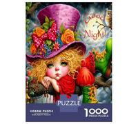 Mad Hatter Flower 1000pc Premium Jigsaw Puzzle Surreal Dream Vibe Puzzle for Adults Recycled Cardboard Family Puzzle Lovers Brain Training Holiday Activity Office Break 52x38cm/1000pc