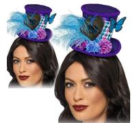 Mad Hatter Mini Top Hat Adults Alice In Wonderland Tea Party Fancy Dress Hat