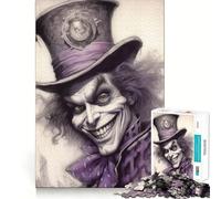 Mad Hatter Sketch Art Jigsaw Puzzles for Adults 1000 Pieces Strong Logic Clear Color Fun Challenge Festive Gift (50x75cm)