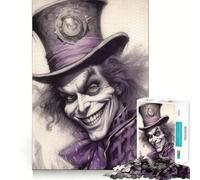 Mad Hatter Sketch Art Jigsaw Puzzles for Teenagers 1000 Piece Logic Build Sharp Color Fun Hobby Art Work (38x26cm)