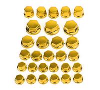 MAD HORNETS 30pcs Motorcycle Gold Plastic Hexagon Socket Screw Covers Bolt Nut Cap Cover