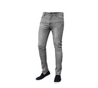Mad Ink Mens Denim Super Stretch Skinny Slim FIT Jeans All Waist & Leg Sizes (30W X 32L, Grey)