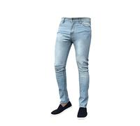 Mad Ink Mens Denim Super Stretch Skinny Slim FIT Jeans All Waist & Leg Sizes (34W X 34L, Stonewash)