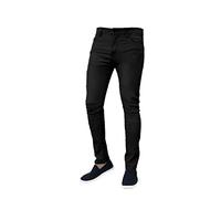 Mad Ink Mens Denim Super Stretch Skinny Slim FIT Jeans All Waist & Leg Sizes (36W X 32L, Black)