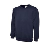 Mad Ink Plain Classic Crewneck Sweatshirt Jumper Top (6XL, Navy)