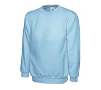 Mad Ink Plain Classic Crewneck Sweatshirt Jumper Top (S, Sky)