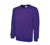 Mad Ink Plain Classic Crewneck Sweatshirt Jumper Top (XL, Purple)