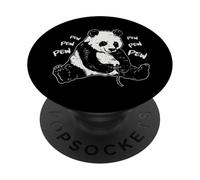 Mad Looking Gaming Panda Funny Gamer PopSockets Adhesive PopGrip