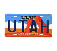 Mad Mags Small Utah License Plate Magnet, Unique Collectible State Accessory, Decor for Fridge, Whiteboards and More, 3.5 x 1.75 Inches