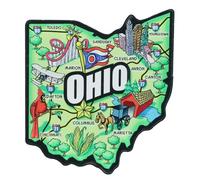 Mad Mags Vibrant Ohio-shaped Acrylic Magnet, 2.75 x 3 Inches, Collectible Souvenir Keepsake Accessory
