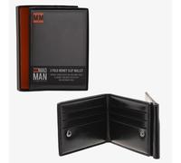 Black 3 Fold Money Clip Wallet Mad Man Black One Size