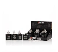 Mad Man Set of 12 Hipster Black Mini Flask Display Unit