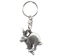 Mad March Hare Handmade Pewter Keyring + Badge + Organza Bag KR746
