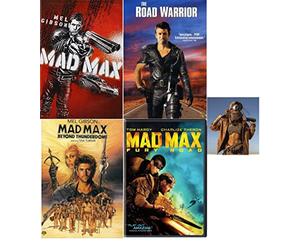 Mad Max, The Road Warrior, Beyond Thunderdome & Fury Road 4 DVD Set Incudes Road Warrior Glossy Print Art Card