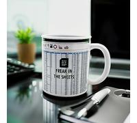 Mad Monkey - Freak in The Sheets - Excel Coffee Mug for Spreadsheet Fans - White/Green