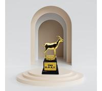 Mad Monkey G.O.A.T Trophy for Your Best Friend - Funny Decoration, Gold, Black
