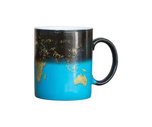 Mad Monkey Mug with World Map - Colour Changing Mug Day and Night