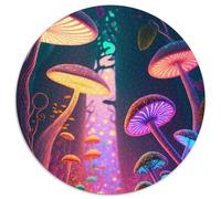 Mad Mushrooms 1000 Pieces Puzzles for Adults Round Jigsaws 1000 Pieces for Adults Family Game Night Fun, DIY Decorative Artwork 67.5x67.5cm