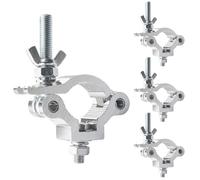 Mad Owl Stage Lighting Equipment & Accessories,Aluminum C-clamp Scaffolding Heavy Duty Truss Clamps Adjustable 38-42mm/1.5-1.65 inches for Moving head beam lighting (4pack Silver color)