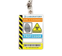 Mad Professor Clip-on ID Pass Badge, Halloween Fancy Dress Accessory