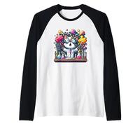Mad Scientist Cat Funny Chemistry Science Lover Raglan Baseball Tee