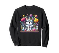 Mad Scientist Cat Funny Chemistry Science Lover Sweatshirt