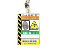 Mad Scientist Clip-on ID Pass Badge, Halloween Fancy Dress Accessory