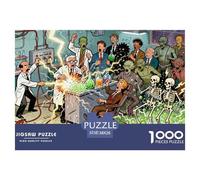 Mad Scientist Frankenstein Lab Wooden Jigsaw Puzzle Waterproof 1000 Piece Puzzles for Adults Gifts Colourful Educational Games