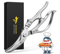 MAD Shark Heavy Duty Poultry Shears,Spring Loaded Kitchen Shears,Dishwasher | Non-Slip Handle Kitchen Shears, Safety Lock, All Purpose Kitchen Scissors for Chicken, Meat Cutting, Turkey, Fish, Vegetables