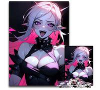 Mad Vampire Anime Girl Jigsaws 1000 Pieces for Adults Impossible Jigsaw Puzzles for Adults for Parents Lovers Friends Age 14 1000 PCS(38x26cm)