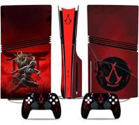 MaD Vision® Extra-Durable Skin Kit for PlayStation 5 (PS5) Disc Pro and Digital Pro | Matte Vinyl Decal Set for Console + 2 Controllers - for Assassin's Creed Shadows Design