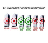 MaD Vision® Extra-Durable Skin Kit for PlayStation 5 (PS5) Disc Slim and Digital Slim | Matte Vinyl Decal Set for Console + 2 Controllers - for Assassin's Creed Shadows Design