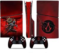MaD Vision® Extra-Durable Skin Kit for PlayStation 5 (PS5) Disc Slim and Digital Slim | Matte Vinyl Decal Set for Console + 2 Controllers - for Assassin's Creed Shadows Design