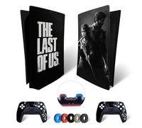 MaD Vision® Extra-Durable Vinyl Skin Set for PS5 Disc + 5 Pairs of Aiming Rings | Scratch-Resistant Sticker Kit for PlayStation 5 + 2 Controllers - for The Last of Us Design