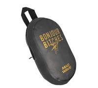 Mad Wave 7L Waterproof Wet Bag - Bonjour Bitches Design for Swim Gear & Accessories - Compact Zippered Bag with Carry Strap - Ideal for Storing Wet Towels, Swimwear, and Goggles - Black