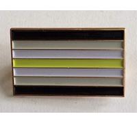 MadAboutFlags Agender Pride LGBT Flag Rectangular Enamel Pin Badge