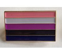 MadAboutFlags Genderfluid Pride LGBT Flag Rectangular Enamel Pin Badge
