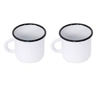 Madacha 2 Metal-Enamelled Mugs - White - 250 ml / 8.8 oz