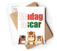 Madagascar Country Flag Name Postcards Envelopes Cards Mailing Year Horse
