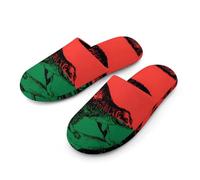 Madagascar Flag Lemur Warm Mens Slippers Slip On Soft Fleece House Shoes Winter Indoor Outdoor