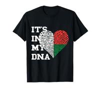 Madagascar Flag Malagasy Roots It's In My DNA Heart T-Shirt