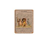 Madagascar,I Like To Move It Sheet Music Art Print-Poster Vintage Tin Sign 8X12 inches,Metal Sign Retro Art Wall Decor for Home Cafes Office Store Karaoke Pubs Club Sign Gift Plaque.
