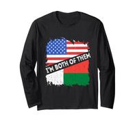 Madagascar I'm Both of Them USA America Malagasy Pride Long Sleeve T-Shirt