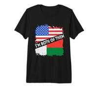 Madagascar I'm Both of Them USA America Malagasy Pride Premium T-Shirt