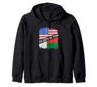 Madagascar I'm Both Of Them USA America Malagasy Pride Zip Hoodie
