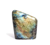 Madagascar Labradorite Crystal Specimen - 550-750g Large Polished Healing Stone - Natural Iridescent Flash Blue Green Gold