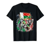 Madagascar Lemurs Moon Wildlife Animal Flag T-Shirt