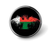 Madagascar Madagascan Flag Round Metal Badge Lapel Pin,Stylish Patriotic Pattern Button Brooch Decorative Badges for Men Women